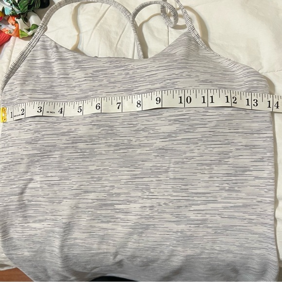 Lululemon power Y tank top heathered gray light and white size 6 space dye - Picture 12 of 14